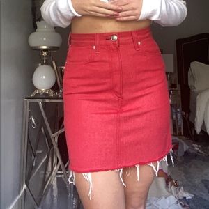 Rag&Bone red denim skirt